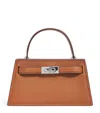 Tory Burch Mini Pebbled Leather Lee Radziwill Top-handle Bag In Brown