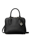Tory Burch Mini Swing Pebbled Leather Bag In Black/gold