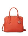 Tory Burch Mini Pebbled Leather Swing Bag In Poppy Red/gold