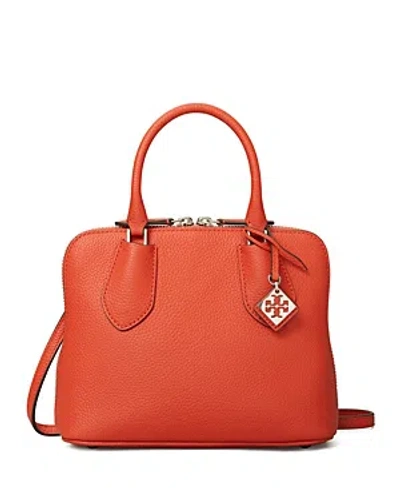 Tory Burch Mini Pebbled Leather Swing Bag In Poppy Red/gold