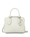 Tory Burch Mini Pebbled Leather Swing Bag In White/gold