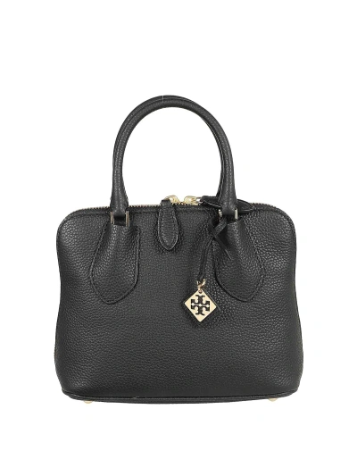 Tory Burch Mini Pebbled Swing Leather Bag In Black