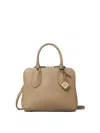 Tory Burch Mini Pebbled Leather Swing Bag In Brown