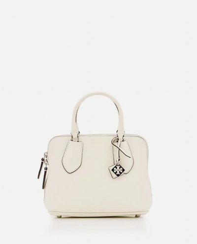 Tory Burch Mini Pebbled Swing Leather Bag In White