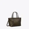 Tory Burch Mini Perry Coated Canvas Tote In Brown