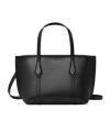 Tory Burch Black Leather Mini Perry Handbag In Black