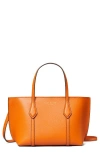 Tory Burch Perry Mini Leather Tote Bag In Orange