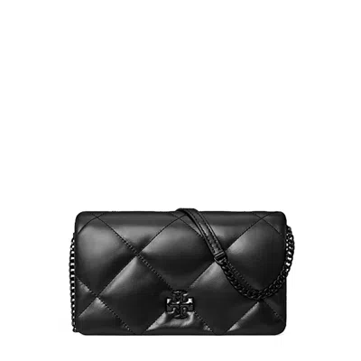 Tory Burch Mini Quilted Chain Wallet In Black
