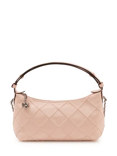 Tory Burch Mini Quilted Leather Clutch In Soft Pinko