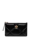 Tory Burch Mini Quilted Zip Wallet In Black