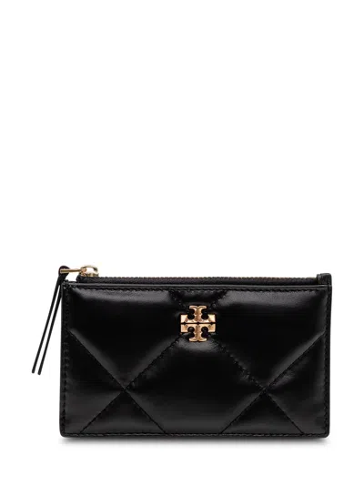 Tory Burch Mini Quilted Zip Wallet In Black