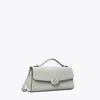 Tory Burch Mini Robinson Spazzolato Crossbody In Gray