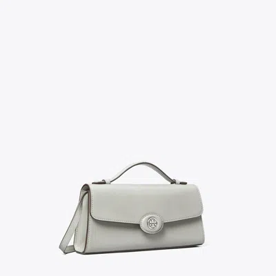Tory Burch Mini Robinson Spazzolato Crossbody In Gray