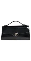 Tory Burch Mini Robinson Spazzolato Top Handle Bag Black In Black
