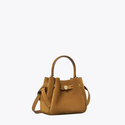 Tory Burch Mini Romy Suede Bucket Bag In Brown
