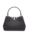 Tory Burch Mini Satchel In Hammered Leather In Black