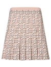Tory Burch Mini Skirt In Jacquard Fabric In Pink