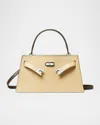 Tory Burch Mini Smooth Leather Top-handle Bag In Brown