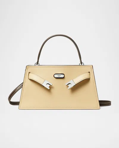 Tory Burch Mini Smooth Leather Top-handle Bag In Brown