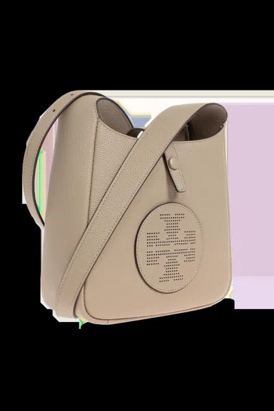 Tory Burch Mini Soft Leather Shoulder Bag In Soft Cement