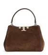 Tory Burch Mini Suede Eleanor Top-handle Bag In Brown