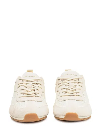Tory Burch Mini Suede Field Sneakers In Light Cream