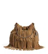 Tory Burch Mini Suede Fleming Top-handle Bag In Brown