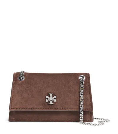 Tory Burch Mini Suede Kira Turnlock Shoulder Bag In Brown