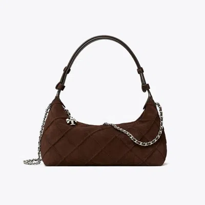 Tory Burch Mini Suede Pochette In Stone