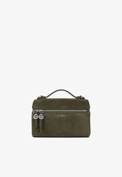Tory Burch Mini Suede Slim Handbag In Green