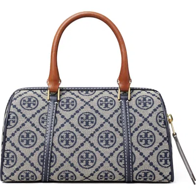 Tory Burch Mini T Monogram Barrel Top-handle Bag In Blue
