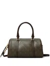 Tory Burch Mini T Monogram Barrel Tote Bag In Brown
