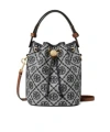 Tory Burch Mini T Monogram Bucket Bag In Black