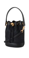 Tory Burch T Monogram Mini Bucket Bag In Black