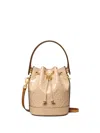 Tory Burch Mini T Monogram Bucket Bag In Neutrals