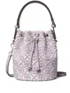 Tory Burch T Monogram Fil Coupe Mini Bucket Bag In Purple
