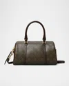 Tory Burch T Monogram Coated Canvas Mini Barrel Bag In French Press