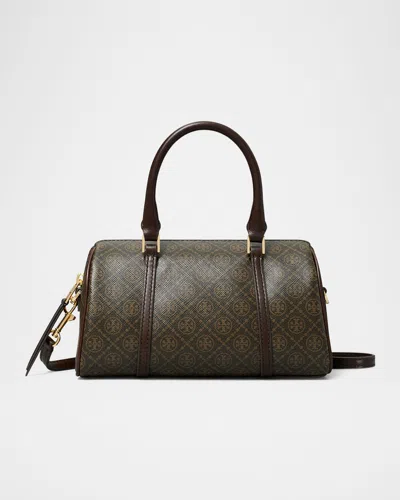 TORY BURCH MINI T MONOGRAM COATED CANVAS BARREL BAG