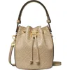 Tory Burch Mini T Monogram Leather Bucket Bag In Fresh Clay