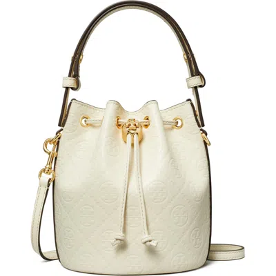 TORY BURCH TORY BURCH MINI T MONOGRAM DEBOSSED BUCKET BAG