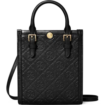TORY BURCH TORY BURCH MINI T MONOGRAM DEBOSSED NORTH/SOUTH TOTE