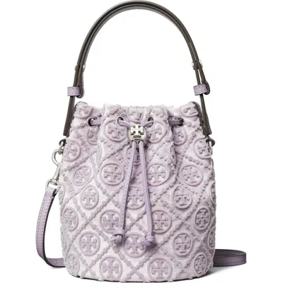 Tory Burch T Monogram Fil Coupe Mini Bucket Bag In Lilac