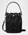 Tory Burch T-letter Pattern Decorative Mini Bucket Bag In Black