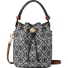 Tory Burch Mini T Monogram Jacquard Bucket Bag In Tory Navy