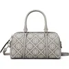 Tory Burch Mini T Monogram Jacquard Utility Barrel Bag In Gray