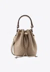 Tory Burch T Monogram Pebble Mini Leather Bucket Bag In Neutral