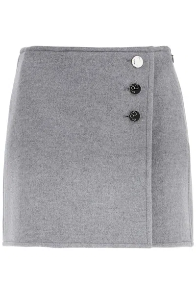 Tory Burch Mini T Monogram Skirt In Grey