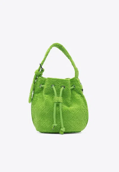 TORY BURCH MINI T MONOGRAM TERRY BUCKET BAG