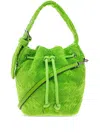 Tory Burch Textured Fabric Shoulder Bags With Adjustable Strap In Green