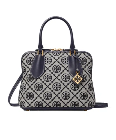 Tory Burch Mini T Monogram Tote Bag In Gray